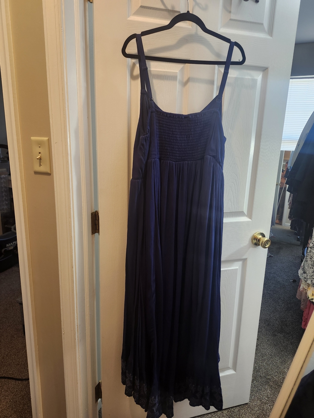 Torrid Navy Embroidered Maxi Dress, Torrid 3 = 3X, NWT - Picture 2 of 4